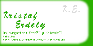 kristof erdely business card